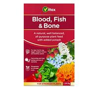 Vitax Blood Fish & Bone, Organic-Based, General Purpose Fertiliser, Suitable For Fruit, Vegetables & Flowers, Slow Release, Promotes Root Growth- 1.25Kg