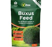 Vitax Buxus Feed 1kg - 5kg Fertiliser for Boxwood, Hedges & Topiary - Promotes Healthy Growth, Rich Green Foliage & Root Strength - Long-Lasting Granules for All Buxus Varieties (1kg)