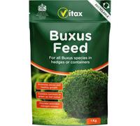 Vitax Buxus Feed 1Kg Specialist Fertilizer For Box Hedges And Topiary With Nitrogen For Green Growth And Blight Defense
