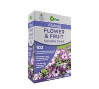 Vitax Flower & Fruit Soluble Feed (Vitafeed 102) Balanced Nutrients for Strong Growth & High Yields | Enriched with Essential Trace Elements | Ideal for Vegetables & Shrubs- 500g