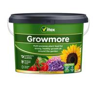 Vitax Growmore Garden Fertiliser 10kg Tub - Balanced NPK 7-7-7 Multi-Purpose Granular Plant Food - Promotes Heavy Crops, Vigorous Growth and Beautiful Flowers - For Vegetables, Fruit, Shrubs and Lawns