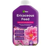 Vitax Liquid Ericaceous Feed 1L | Specialist Acid Loving Plant Food for Azaleas Camellias & Rhododendrons | With Iron & Manganese for Vibrant Leaves & Blooms | Foliar & Root Drench Concentrated Feed