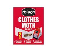 Vitax Nippon Clothes Moth Trap 2 Pack Odourless Pesticide-Free Pheromone Traps For Wardrobes Drawers Fabric Storage