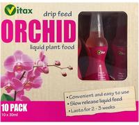 Vitax Orchid Drip Feeders 30ml Pack of 10 Slow Release Fertiliser for Healthy Growth and Vibrant Blooms Easy Orchid Food for Pots and Baskets Up to 300 Days of Continuous Feeding Beige 1 Pack