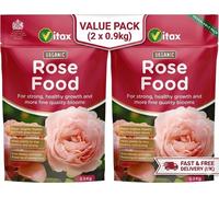 Vitax Organic Rose Food Twin Pack Slow Release Fertiliser Roses Feed-0.9kg x2