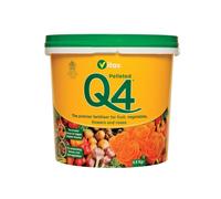 Vitax Q4 All Purpose Plant Food, Fertiliser Enriched With Organic Nutrients, More Flowers, Bigger Yields, Slow Release - 4.5Kg Tub