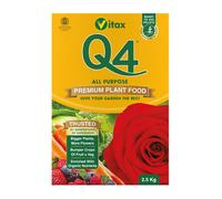 Vitax Q4 All Purpose Plant Food, Fertiliser Enriched With Organic Nutrients, More Flowers, Bigger Yields, Slow Release - 2.5 Kg