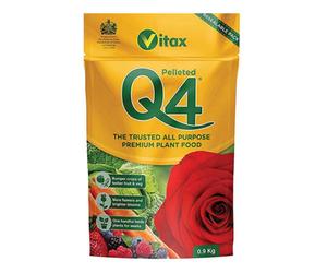 Vitax Q4 Multipurpose Pelleted Fertilizer Plant Feed Resealable Pouch 0.9Kg