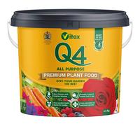 Vitax Q4 All Purpose Plant Food 4.5kg | Professional Pelleted Fertiliser with Organic Nutrients | Essential Trace Elements for Flowers, Fruit & Veg | High Yield Slow Release Garden & Rose Fertilizer