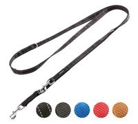 Vitazoo Dog Lead for Training - 3 m - Nylon Graphite Double Leash for Small Medium & Large Dogs - Adjustable Leads up to 4 Different Lengths - Reflective Black
