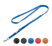 Vitazoo Dog Lead for Training - 3 m - Nylon Graphite Double Leash for Small Medium & Large Dogs - Adjustable Leads up to 4 Different Lengths - Blue