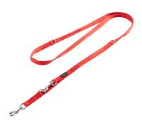Vitazoo Dog Lead for Training - 3 m - Nylon Graphite Double Leash for Small Medium & Large Dogs - Adjustable Leads up to 4 Different Lengths - Red