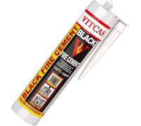 VITCAS 310ml Black Fire Cement Ready Mixed - Heat-Resistant Filler & Sealant for Fireplaces, Firebricks, Wood Burners, Stoves & Boilers - High-Temperature Repair Paste