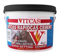 VITCAS 4Kg Tub Rapidcas Cement - Sets in 30 Minutes - Easily Repairs Cracks on Walls & Floors, Ponds & Pools - Fast, Strong & Easy To Use