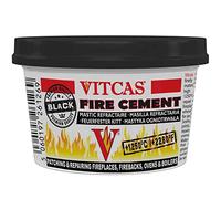 VITCAS 500 gram Black Fire Cement - Excellent Adhesion - Converts to Rock - Patching - Repairing - Fireplaces - Stoves - Boilers - Easy To Use - Air Tight Seal - Quick Repair Time
