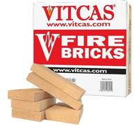 VITCAS Set of 6 Fire Bricks -Up to 1000 degree Celsius - Premium Material - High Density - Low Thermal Conductivity - Replacement Box - For Stoves & Fireplaces - Standard Firebricks