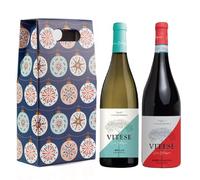 Vitese Pair in Bauble Gift Box | Includes Sicilian Grillo & Nero d’Avola | Colomba Bianca Organic Vegan Italian Wine Duo | 12.5% & 14% ABV | Fresh & Fruity Red & White Gift Set