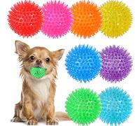 VITEVER 8 Colors 2.5” Squeaky Dog Toy Balls for Small Medium Dogs, Puppy Chew Toys for Teething, Spiky Dog Balls for Small Dogs, Durable Dog Toys for Teeth Cleaning and Training - Safe, BPA Free