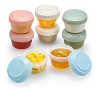 VITEVER 8 Pack 2 oz Salad Dressing Container to Go, Small Condiment Containers with Lids for Lunch Bento Box, Reusable Plastic Snack Jars, Deli Containers, Colorful Sauce Cups, Dishwasher Safe