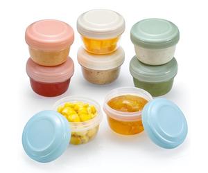 VITEVER 8 Pack 2 oz Salad Dressing Container to Go, Small Condiment Containers with Lids for Lunch Bento Box, Reusable Plastic Snack Jars, Deli Containers, Colorful Sauce Cups, Dishwasher Safe
