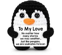 VITEVER Mini Crochet Penguin Gift for My Love, Cute Handmade-Style Penguin Keepsake with Romantic Message Card, Anniversary Birthday Valentine’s Day Gift for Girlfriend Boyfriend Partner