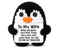 VITEVER Mini Crochet Penguin Gift for Wife, Cute Handmade-Style Penguin Keepsake with Romantic Message Card, Anniversary Birthday Valentine’s Day for Her from Husband