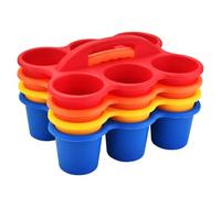 VITEVER Plastic Classroom Caddy Organizer with Handle, 4-Pack, Teacher Supply Storage Caddy for Classroom Organization, Table, Desk, Office, Craft Art for Kids - Color