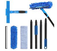 VITEVER Professional Window Squeegee Cleaner Tool with Extension Pole | 2-in-1 Window Squeegee with Scrubber Cleaning Kit