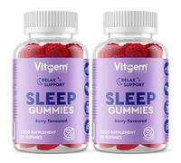 Vitgem Sleeping 60x2 Gummies for Adults UK - Natural Night Time Support with Magnesium, Ashwagandha & L-Theanine - Non-Drowsy Herbal Sleep Support - Vegan, Sugar Free Berry Flavour (2 Pack)