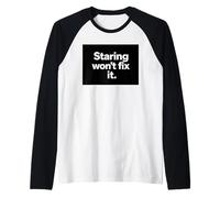 Vitiligo Awareness Shirt Staring Won't Fix It Raglan Baseball Tee