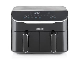 Vitinni Dual Basket 8L Air Fryer, Digital Interface, 10 Different Cooking Modes, 2 Drawer Air Fryer for Large Family, Dehydrate Bake and Slow Cook Functions