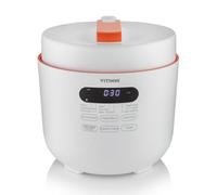 Vitinni Pressure Cooker - 9 Function Multi Cooker Pot, 1.8 Litre, Stainless Steel Electric Food Warmer with Removable Bowl, Digital Display, White & Orange Design Electric Pot