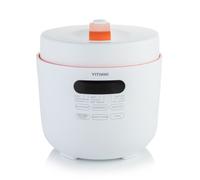Vitinni Pressure Cooker - 9 Function Multi Cooker Pot, 1.8 Litre, Stainless Steel Electric Food Warmer with Removable Bowl, Digital Display, White & Orange Design Electric Pot