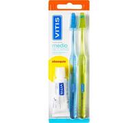 Vitis Duplo Access Medium Toothbrush + Paste