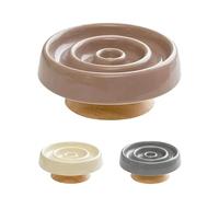 Vitisyao Ceramic Cat Slow Feeder, Raised Slow Feeder Cat Bowl, Anti Vomiting and Whisker Friendly Kitty Dish, Elevated Puppy Kitten Food Bowl for Dry and Wet Food (Brown)