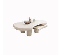 VITIWEDTY Cloud-Shaped Coffee Table, with Hidden Storage Drawer, Modern Irregular Wavy Design, Waterproof Top, Suitable for Living Rooms, Reception Areas, Offices, and Balconies (120x78x40CM)