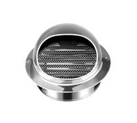 VITIWEDTY Stainless Steel Wall Vent Cover - Round Exhaust Air Vent With Louvered Grille And Built-In Mesh, For Bathroom, Kitchen, And External Wall Exhaust Applications (90mm)