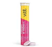 Vitl Collagen & Vitamin C Effervescent Tablets | Nutritional Support for Skin, Hair, Nails & Joints | Collagen Supplements for Women | Peach Flavour (20 Tablets)