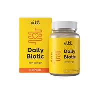 Vitl Daily Biotic with 9 Probiotic Strains - 30 Vegan Capsules - Probiotic with a Complex Blend of Gut Friendly Bacteria - Restore Balance in The Gut & Aid Digestion - 1 Month Supply