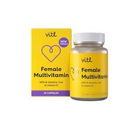Vitl Female Multivitamin & Minerals Supplement - 30 Vegan Capsules - 21 Essential Active Vitamins & Minerals - with Vitamin D3, Vitamin B, Vitamin C, Vitamin E, Folic Acid & Iron - 1 Month Supply