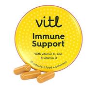 Vitl Immune Support Supplement - 15 Vegan Capsules - with Vitamin D, Vitamin C, Folate, Zinc, Turmeric & Elderberry Extracts