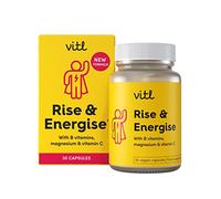 Vitl Rise & Energise Energy Boosting Supplement - 30 Vegan Capsules - with B Vitamins, Vitamin C & Korean Ginseng - Tiredness & Fatigue Fighting Minerals to Normalise Energy Metabolism