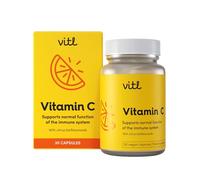 Vitl Vitamin C 500mg Supplement - 30 Vegan Easy to Swallow Capsules - Support Normal Functioning of the Immune System - 1 Month Supply