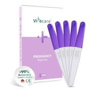 vitocare Pregnancy Test, 5 Pack - Early Detection from Missed Period | Individually wrapped urine hCG kits with clear line results in a simple three-step home-use routine