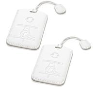 Vitodeco Premium Leather Digital Key Card Case Cover Protector Compatible with Tesla Model Y, Model 3, Model X, Model S, Cybertruck (White, 2-Pack)