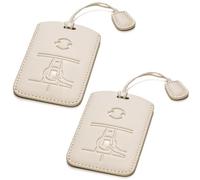 Vitodeco Premium Leather Digital Key Card Case Cover Protector Compatible with Tesla Model Y, Model 3, Model X, Model S, Cybertruck (Cream, 2-Pack)