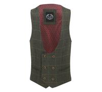 VITORI Tweed Double Breasted Waistcoat Elegant Occasions XPOSED Green 46
