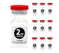 Vitorinca 2ml Sterile Glass Vials, 10 Packs-5ml Sterile Empty Vial with Self-Healing Injection Port and Flip Top Cap, Sterile Package