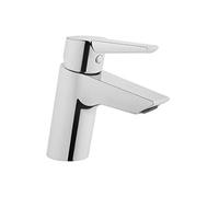VitrA Basin Mixer Tap - Single Lever Bathroom Sink Tap, Suitable for Low Pressure Use, Aerator to Reduce Water Use and Maintain Pressure, Monobloc Tap, without Pop Up Waste. S-Size