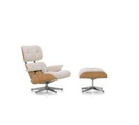 Vitra Eames Armchair With Ottoman Chestnut/01 Ivory/Pearl/ Aluminum